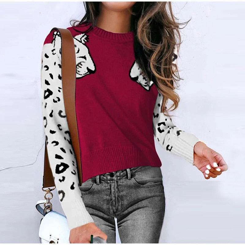 Leopard Strickpullover - Bobsel