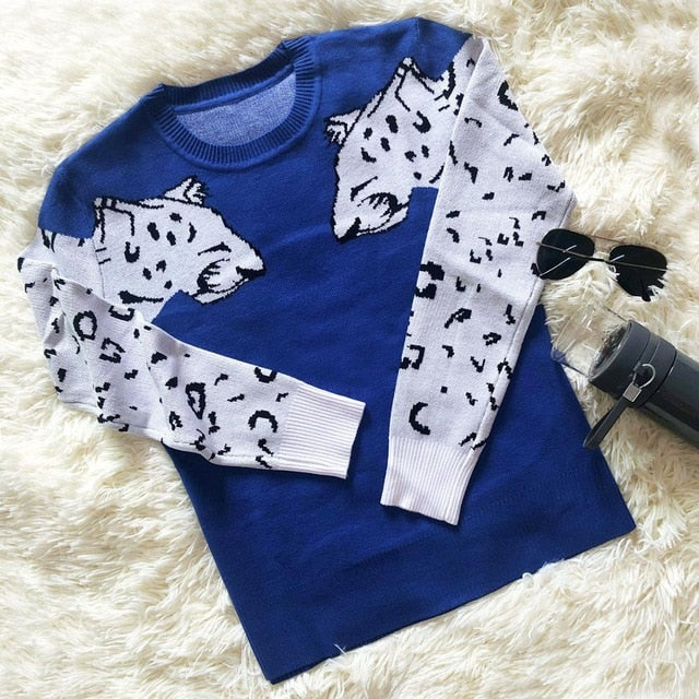 Leopard Strickpullover - Bobsel