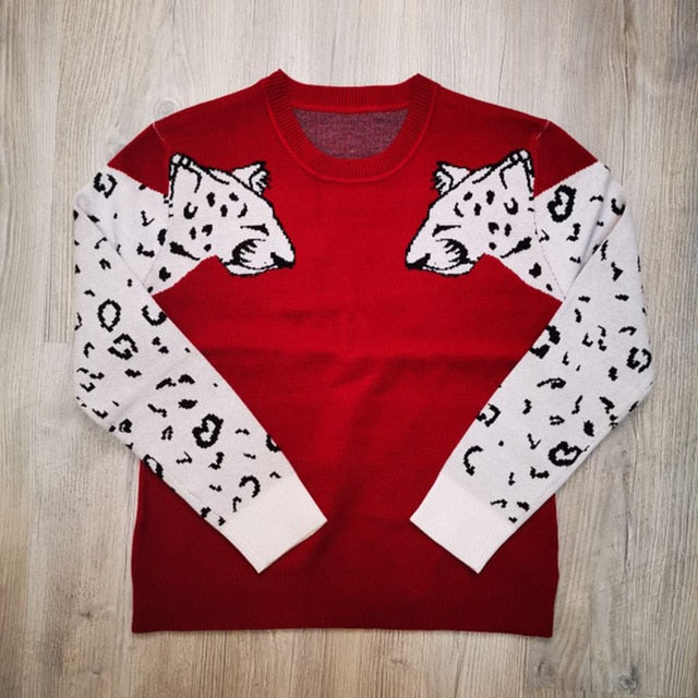 Leopard Strickpullover - Bobsel