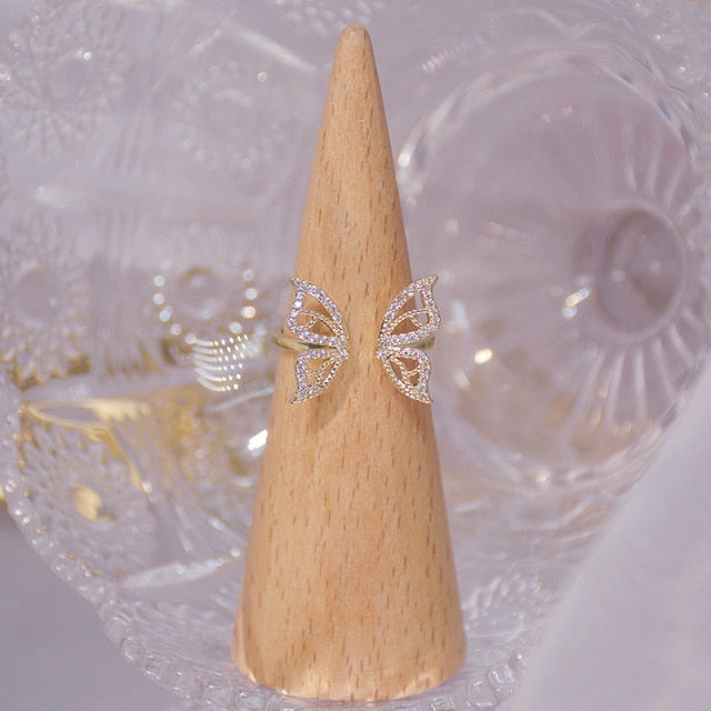 Ringe im Schmetterlingsdesign mit Steinchen - Bobsel