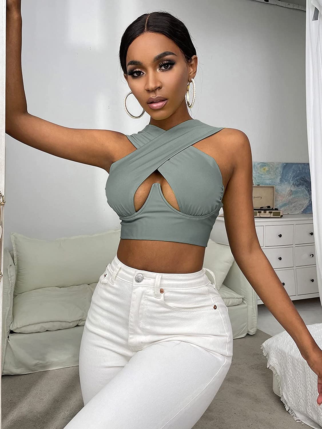 Crop Top mit Cut-out - Bobsel