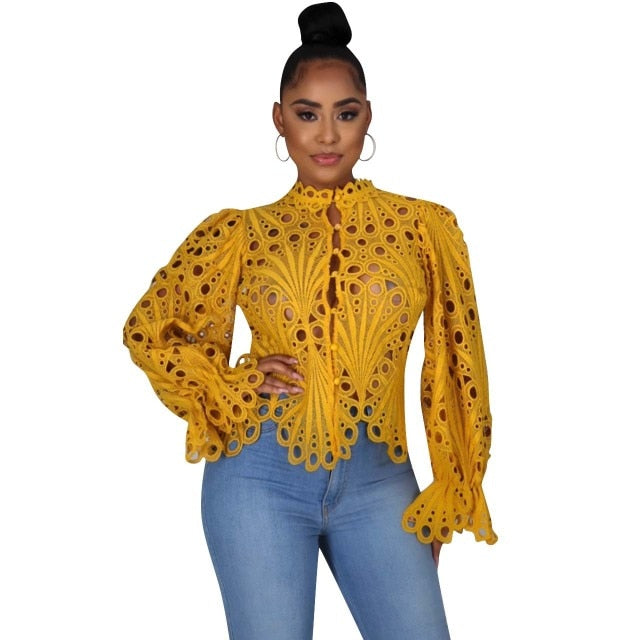 Longsleeve Bluse mit Cut-Outs