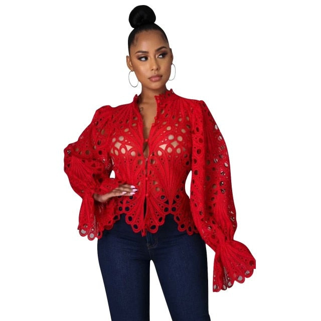 Longsleeve Bluse mit Cut-Outs